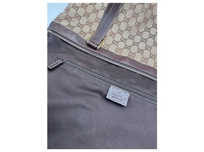 Vintage Gucci Monogram Handtasche Beige Braun - Ansicht 3