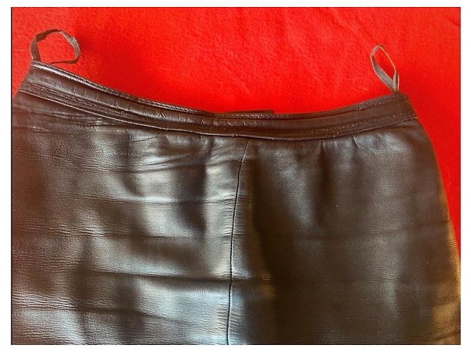 Minifalda Loewe de piel de cordero negra Negro - vista 2