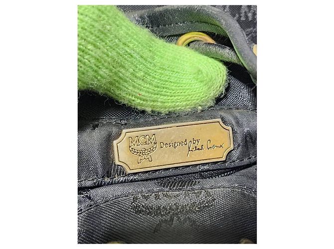 MCM Vintage Nylon Visetos Ketten-Eimerzugtasche Schwarz - Ansicht 10