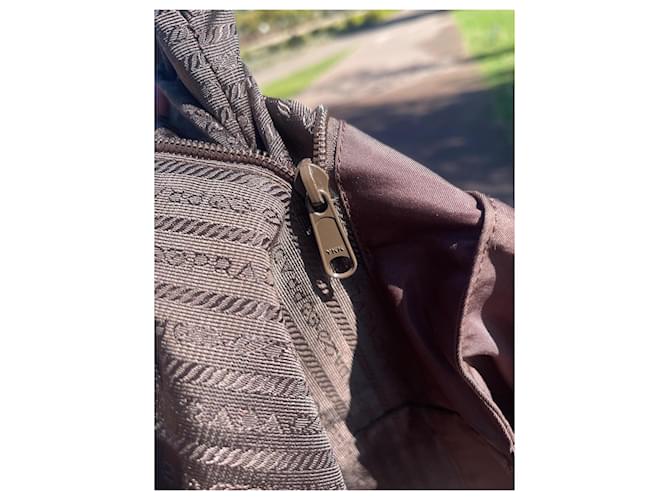Tote Borsa Prada con catena in nylon Marrone - vista 12