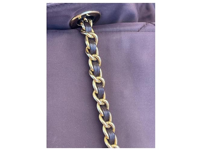 Tote Borsa Prada con catena in nylon Marrone - vista 17