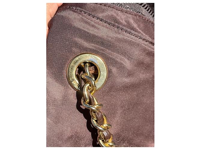 Tote Borsa Prada con catena in nylon Marrone - vista 5