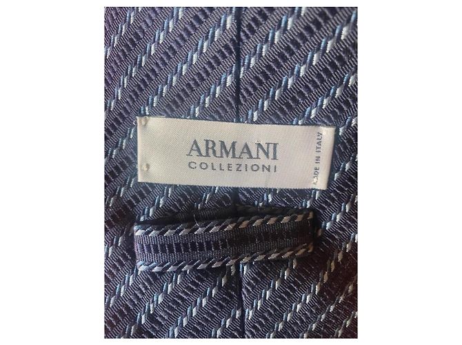 Cravatta Giorgio Armani in seta azzurro chiaro e blu scuro Blu chiaro - vista 3