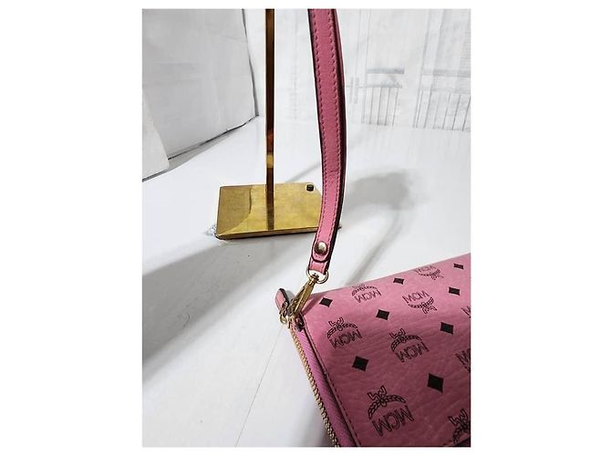 Cartera con cremallera MCM Visetos Rosa - vista 12
