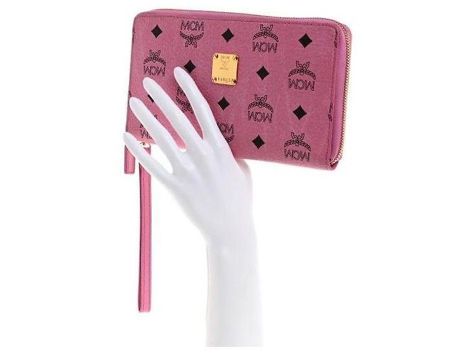 Cartera con cremallera MCM Visetos Rosa - vista 3