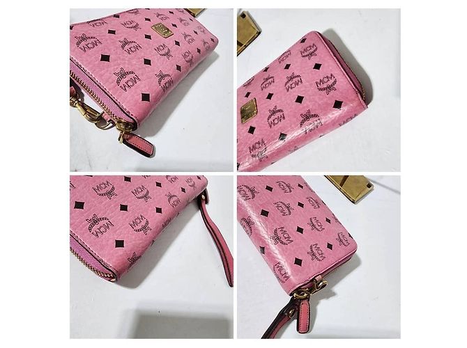 Cartera con cremallera MCM Visetos Rosa - vista 6