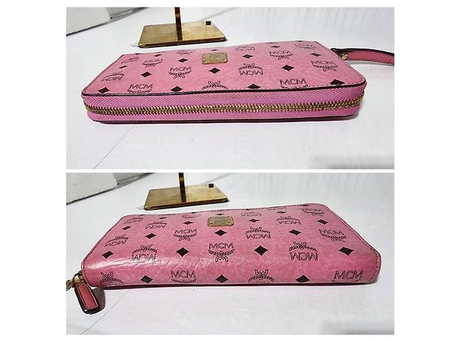 Cartera con cremallera MCM Visetos Rosa - vista 7