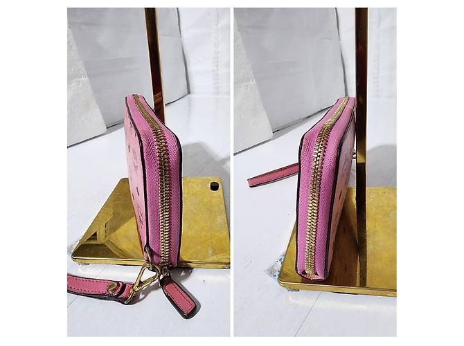 Cartera con cremallera MCM Visetos Rosa - vista 8