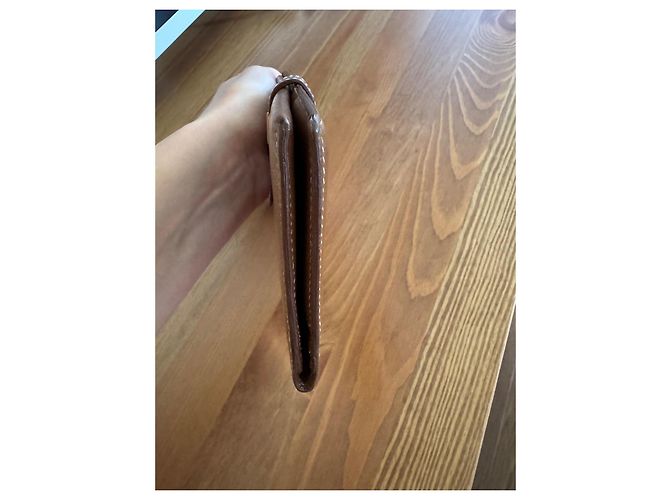 Portafoglio Hermès Béarn in pelle Epsom Oro Marrone Caramello Cammello - vista 7