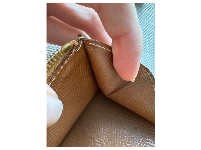 Portafoglio Hermès Béarn in pelle Epsom Oro Marrone Caramello Cammello - vista 9