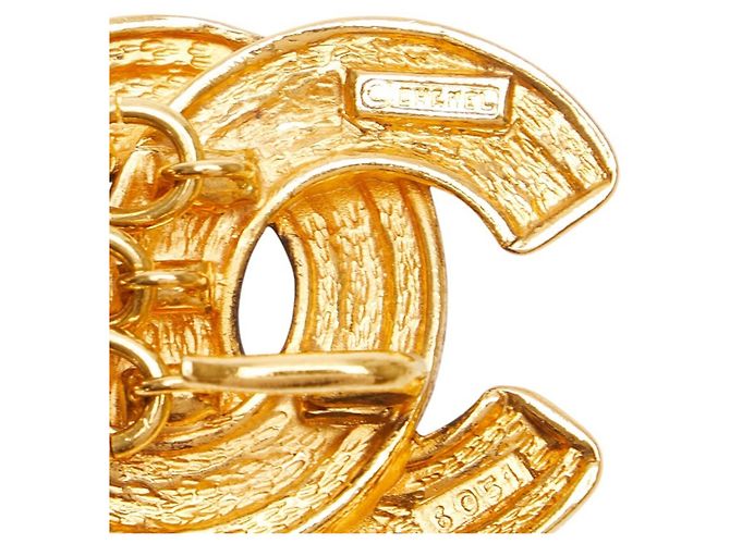 Timeless Vintage Chanel Matelassé 3-Strang Kette Gürtel Golden - Ansicht 3