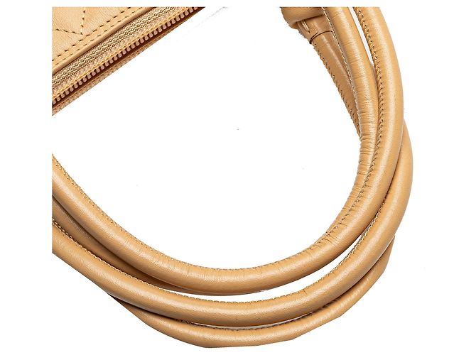 Chanel Cambon Ligne Flat Tote aus gestepptem Lammleder Beige - Ansicht 10
