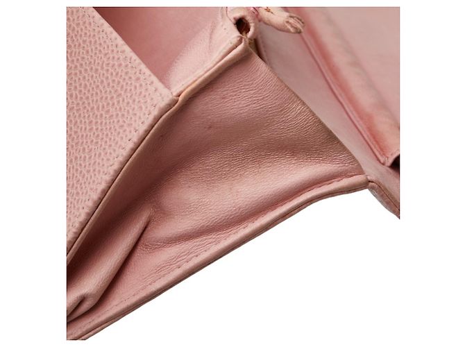 Portafoglio a catena Chanel Coco Mark in pelle caviar rosa - vista 11
