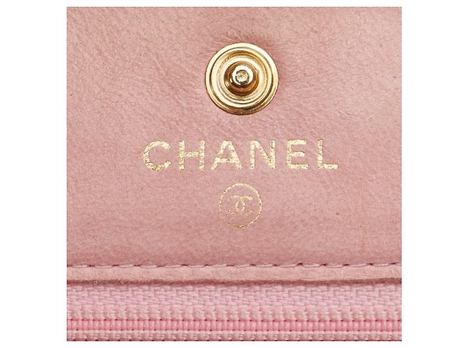 Portafoglio a catena Chanel Coco Mark in pelle caviar rosa - vista 15