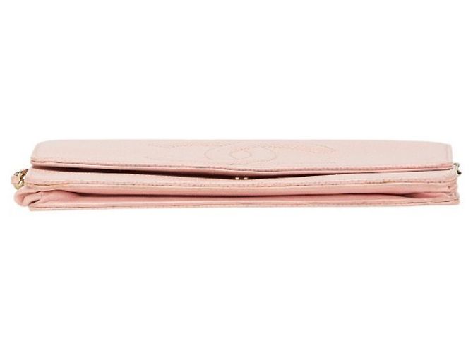 Portafoglio a catena Chanel Coco Mark in pelle caviar rosa - vista 3