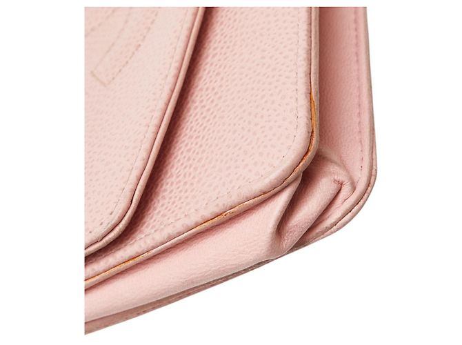Portafoglio a catena Chanel Coco Mark in pelle caviar rosa - vista 4