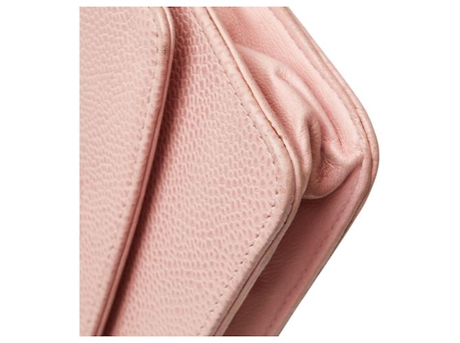 Portafoglio a catena Chanel Coco Mark in pelle caviar rosa - vista 5