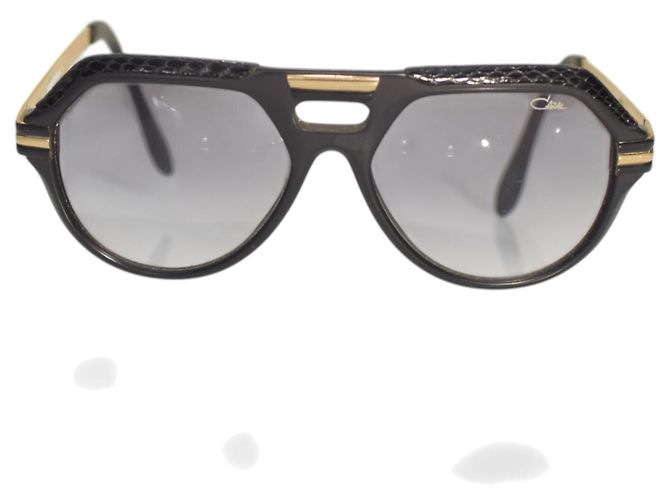 Autre Marque Cazal Arc en Ciel 657 /3 Lunettes de soleil Aviateur Noir et Or - vue 2