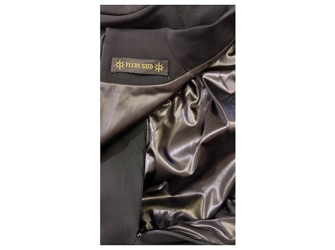 Plein Sud Schwarzes langes Kleid mit V-Ausschnitt - Ansicht 9