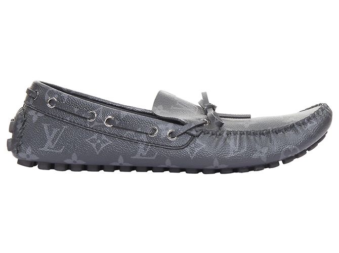 Mocassins gris monogramme Louis Vuitton - vue 2