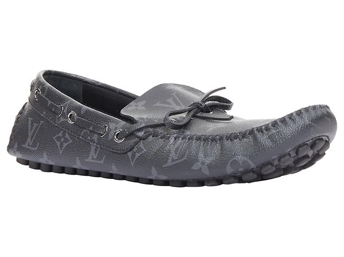 Mocassins gris monogramme Louis Vuitton - vue 3