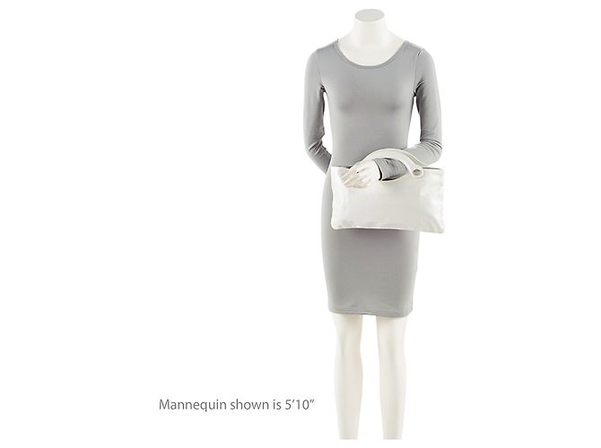 Gabrielle Chanel Vintage Kalbsleder Flach Tote Weiß - Ansicht 5