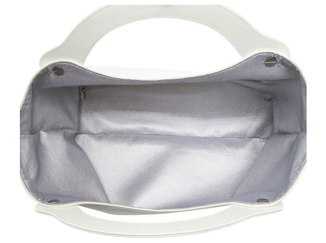 Gabrielle Chanel Vintage Kalbsleder Flach Tote Weiß - Ansicht 6
