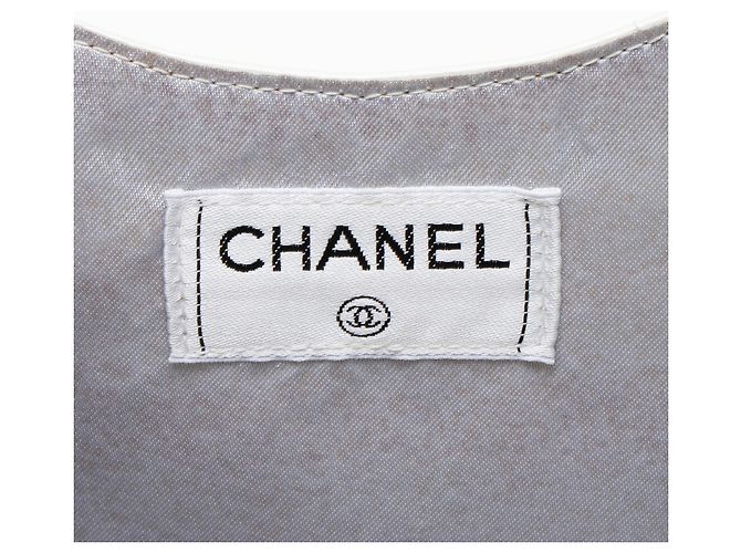 Gabrielle Chanel Vintage Kalbsleder Flach Tote Weiß - Ansicht 7