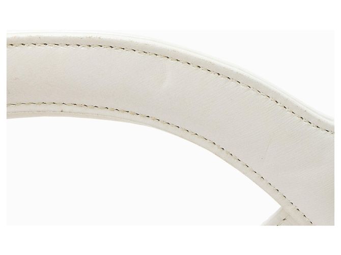 Gabrielle Chanel Vintage Kalbsleder Flach Tote Weiß - Ansicht 9