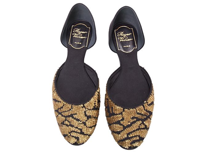 Bailarinas de lentejuelas doradas Roger Vivier - vista 5