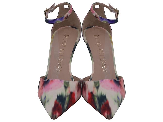 Stuart Weitzman Stuart 85 Zapatos de Tacón con Correa Acuarela en Satén Multicolor - vista 6