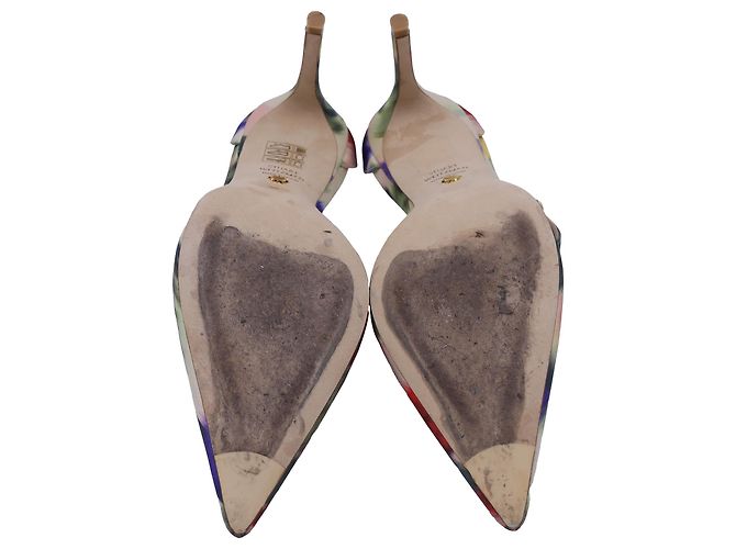 Stuart Weitzman Stuart 85 Zapatos de Tacón con Correa Acuarela en Satén Multicolor - vista 7