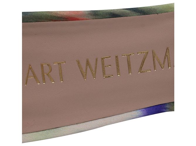 Stuart Weitzman Stuart 85 Zapatos de Tacón con Correa Acuarela en Satén Multicolor - vista 9
