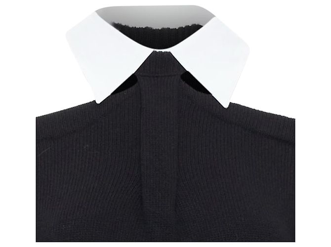 Valentino Garavani Schwarzer Wollpullover mit kalten Schultern von Valentino - Ansicht 2