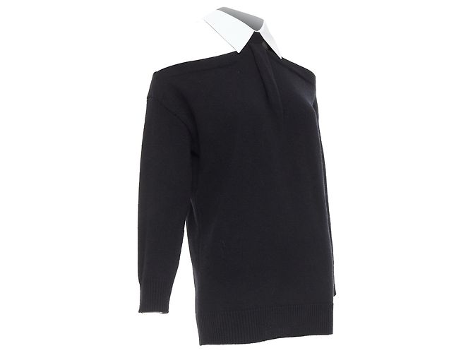 Valentino Garavani Schwarzer Wollpullover mit kalten Schultern von Valentino - Ansicht 3