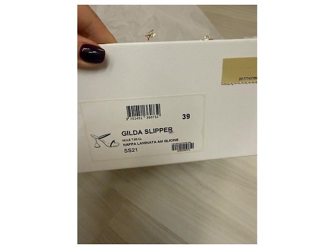 Mule Amina Muaddi Gilda in pelle viola 39 Porpora - vista 7