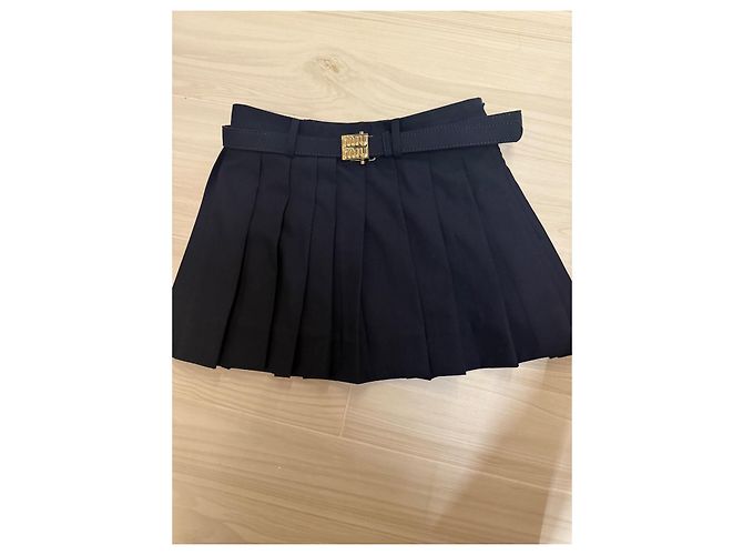Minifalda Miu Miu azul marino de algodón - vista 2