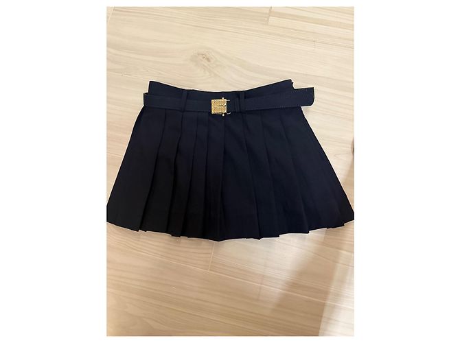 Minifalda Miu Miu azul marino de algodón - vista 3