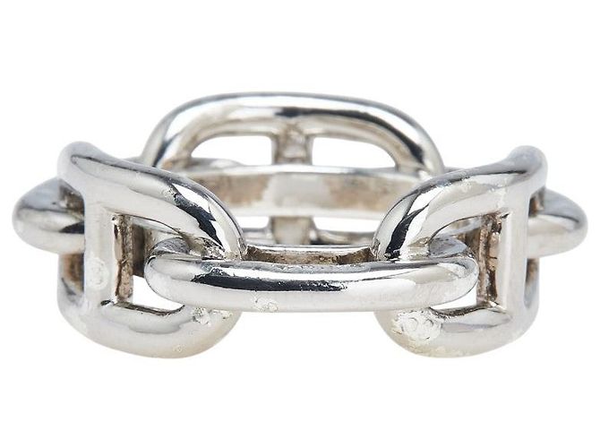 Ring Anello per sciarpa in metallo Chaîne d'Ancre di Hermès Argento - vista 3