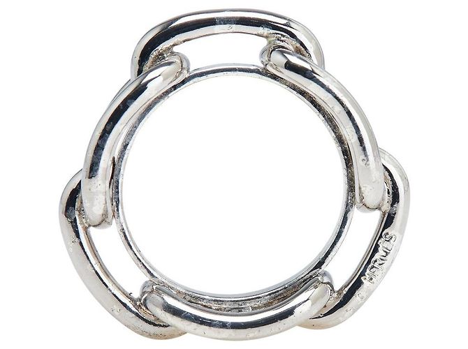 Ring Anello per sciarpa in metallo Chaîne d'Ancre di Hermès Argento - vista 5