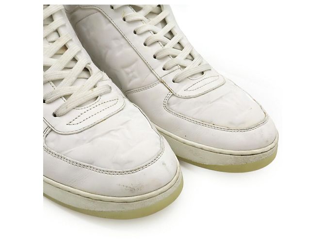 Sneakers Alte Monogram Emboss della Linea Rivoli Louis Vuitton Rosa Bianco Blu chiaro - vista 5