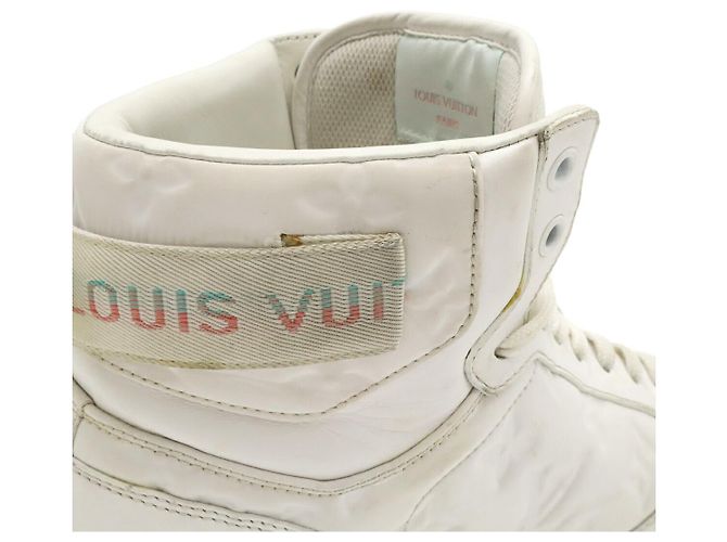 Sneakers Alte Monogram Emboss della Linea Rivoli Louis Vuitton Rosa Bianco Blu chiaro - vista 7