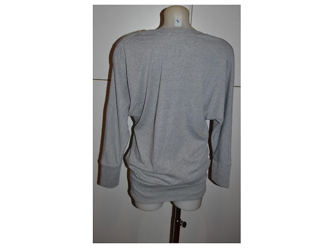 Felpa Maxi Oversize in Cotone Grigio Elisabetta Franchi - vista 2