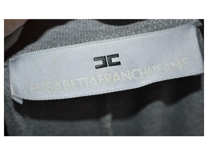 Felpa Maxi Oversize in Cotone Grigio Elisabetta Franchi - vista 3