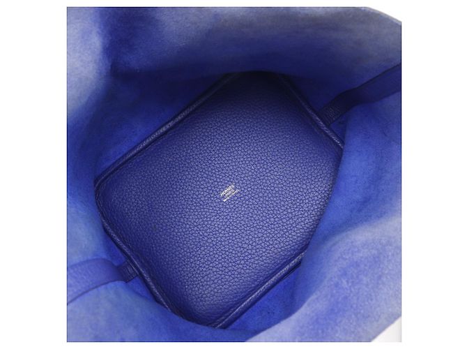 Borsa Picotin Lock Clemence MM di Hermès Blu - vista 4
