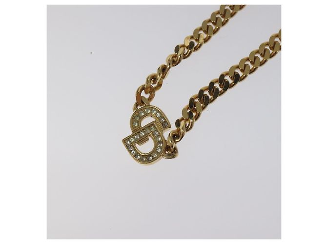 Christian Dior CD Pendant Metal and Crystals Golden - view 3