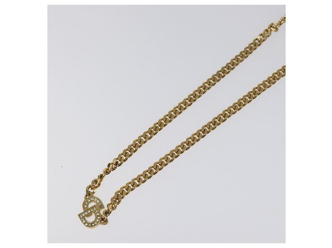 Christian Dior CD Pendant Metal and Crystals Golden - view 5