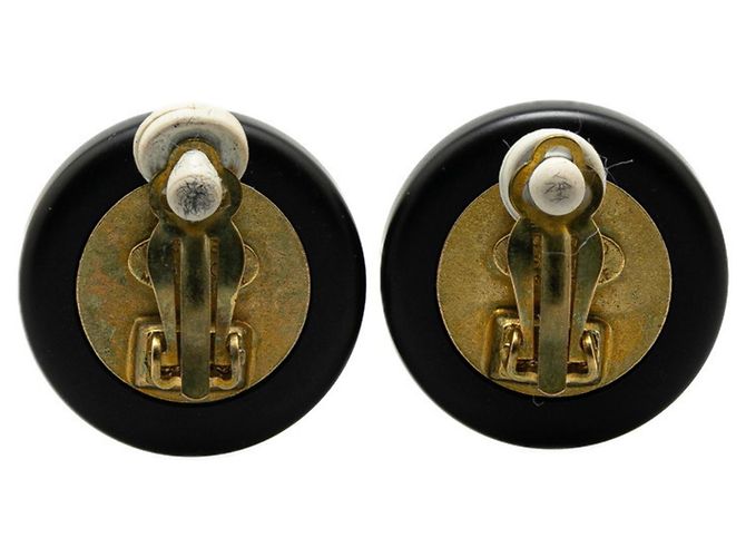 Orecchini rotondi a specchio Coco Mark Vintage di Chanel Nero - vista 2