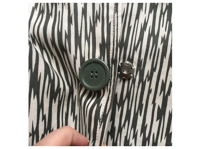 Gabardina Marc Jacobs de algodón con estampado de cebra Negro Blanco - vista 12