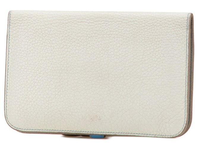 Hermès Dogon Duo GM Langbörse Blau Grau - Ansicht 2